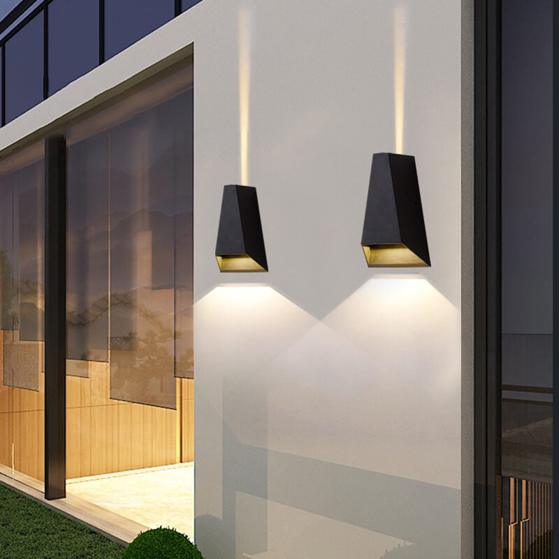 Modern Creative Trapezoid Up and Down Illuminated LED Outdoor Wall Sconce Lamp | Kalsten