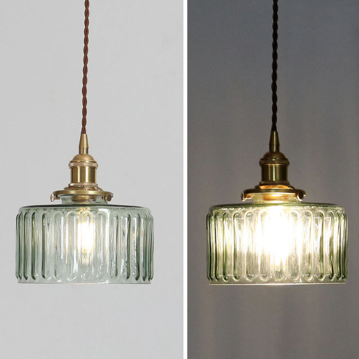 Pendant Light Glass Copper 6 in Clear Modern Hallway Living Room Bedroom LED Incandescent Fluorescent Hardwired Fixture | Kalsten