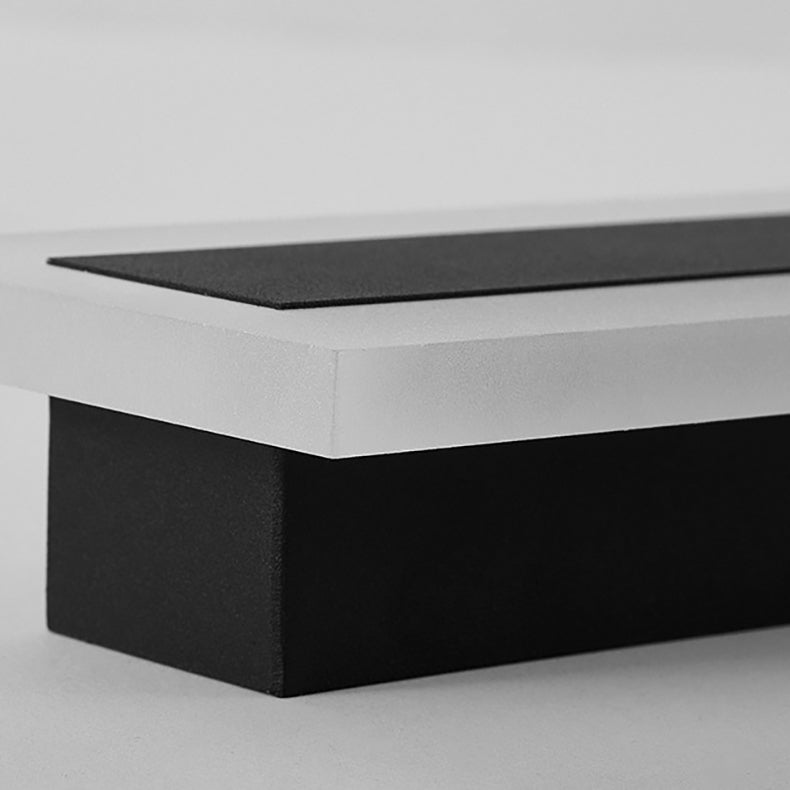 Modern Minimalist Long Rectangular Aluminum Acrylic LED Wall Sconce Lamp For Garden | Kalsten