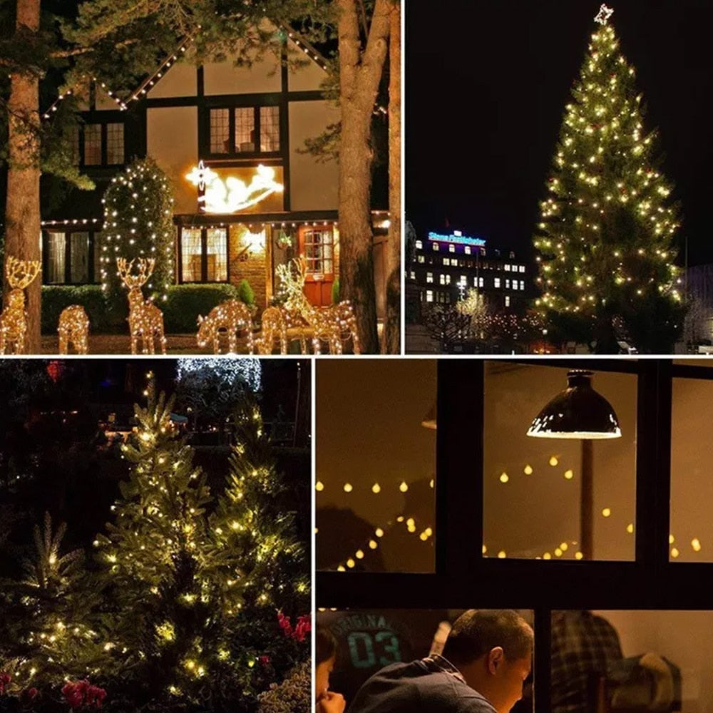 Solar string lights with ball lights - 5M-20 LED / 7M-50 LED / 12M-100 LED | Kalsten