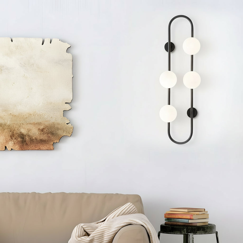 LED Wall Sconce Light – Modern 4-Ball Glass Bubble Postmodern (62x24cm / 24.4x9.4in) | Kalsten