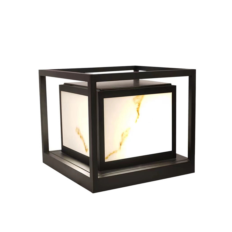 Modern Solar Square Chinese Outdoor Column Head Light LED Lawn Landscape Light | Kalsten