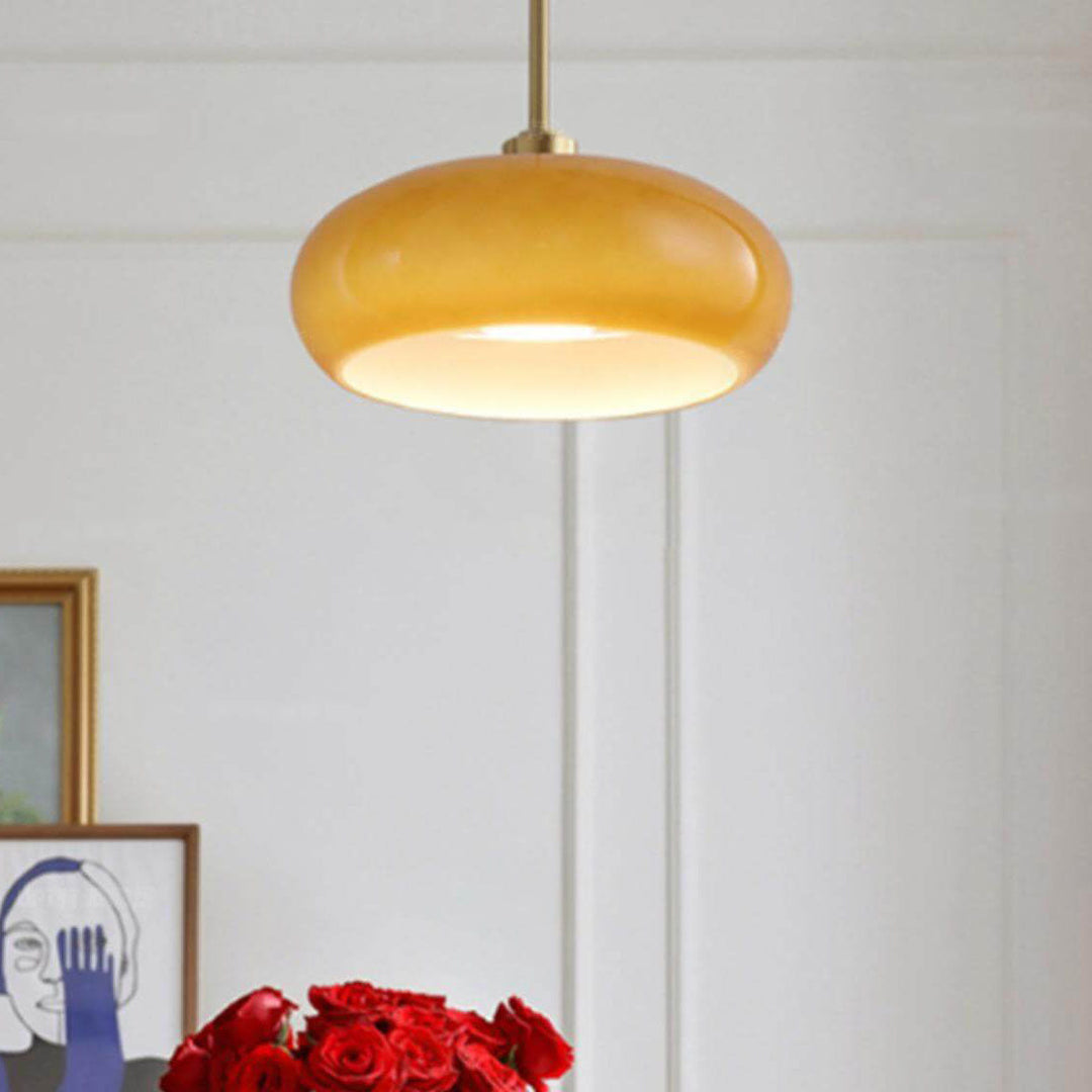 Pendant Light Glass Electroplated Copper 10.6 in Flush Mount Hallway Living Room Bedroom Modern Ceiling Lighting | Kalsten