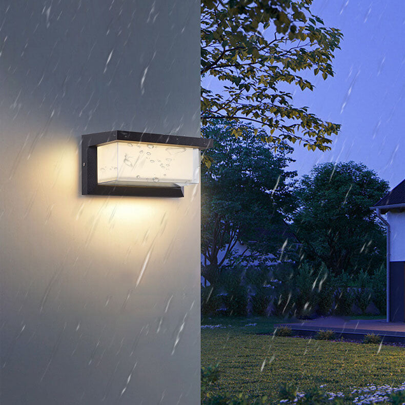 Modern Minimalist Solar Rectangle PC LED Outdoor Wall Sconce Lamp For Outdoor Patio | Kalsten