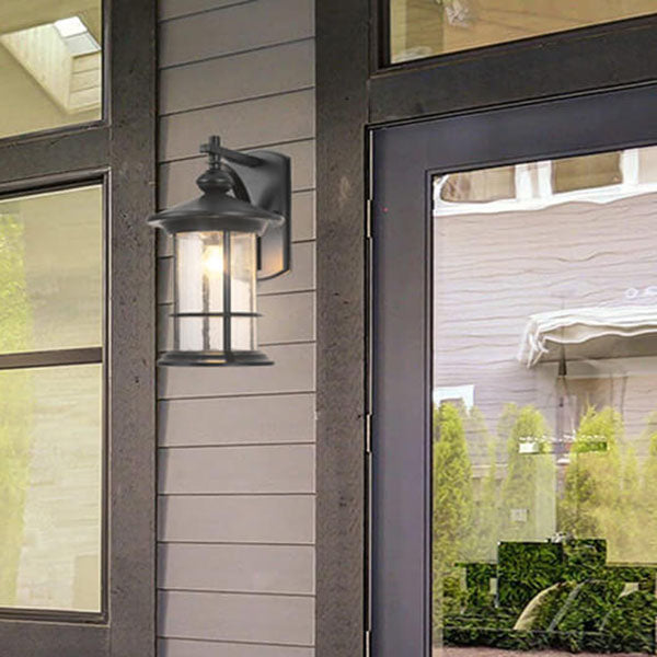 Industrial Vintage Bubble Glass Column 1-Light Outdoor Waterproof Wall Sconce Lamp | Kalsten