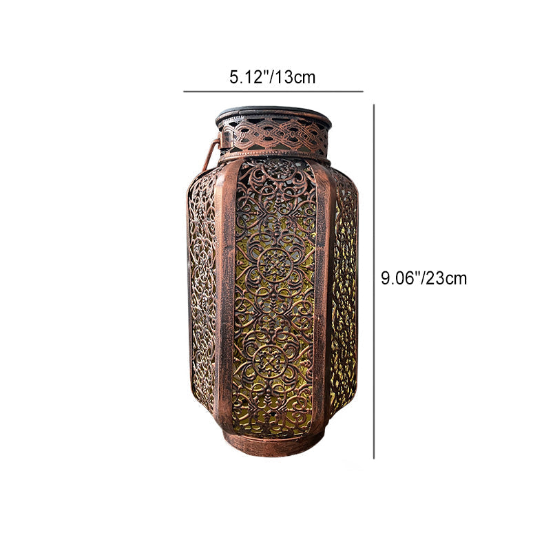 Modern Art Deco Solar Waterproof Hexagonal Lantern Iron LED Outdoor Light For Garden | Kalsten