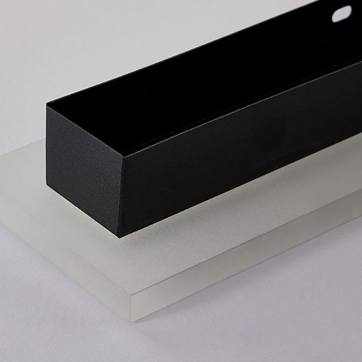 Modern Minimalist Long Rectangular Aluminum Acrylic LED Wall Sconce Lamp For Garden | Kalsten