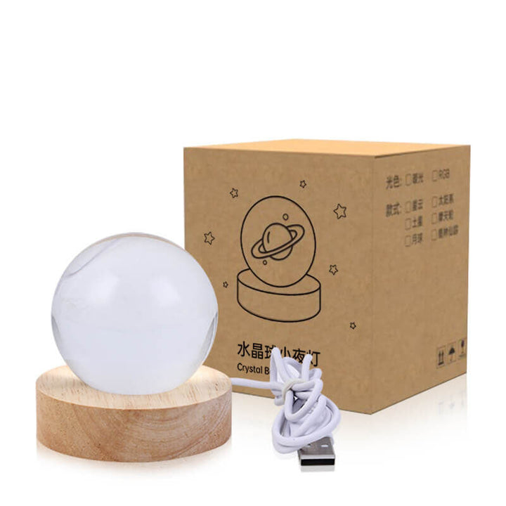 Creative Decorative Star System Crystal Ball USB LED Night Light Table Lamp | Kalsten