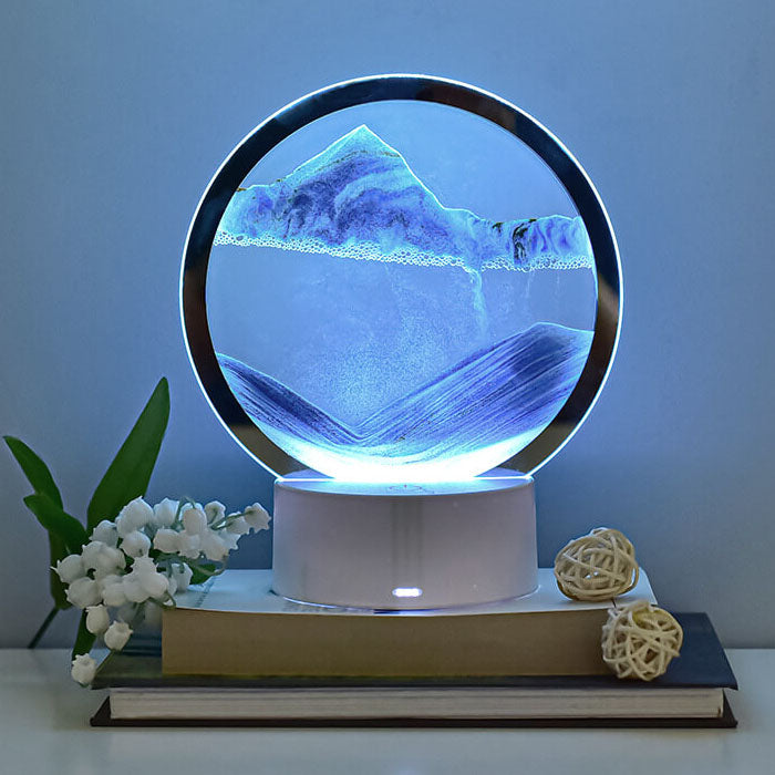Creative Round Hourglass Quicksand 3D LED Night Light Table Lamp | Kalsten