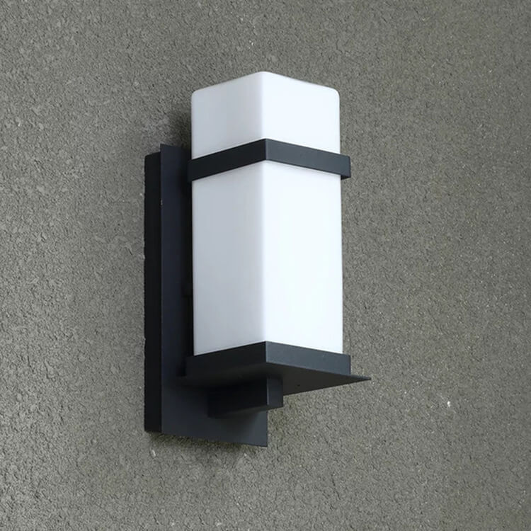 Modern Chinese Square Outdoor Waterproof 1-Light Wall Sconce Lamp | Kalsten
