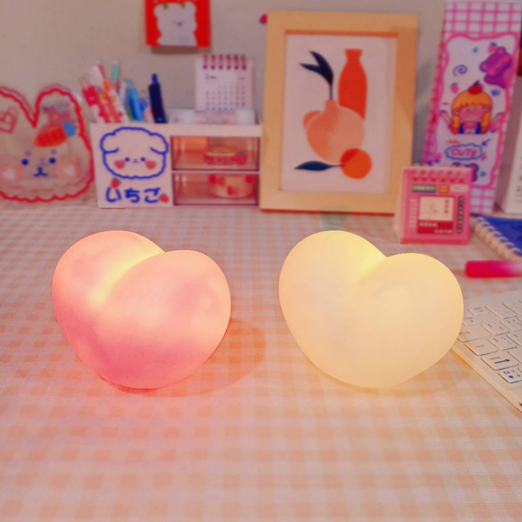 LuvSphere Silicone LED Night Light | Heart-Shaped Design | Table Lamp | Warm Mood Light | Decorative | Kalsten