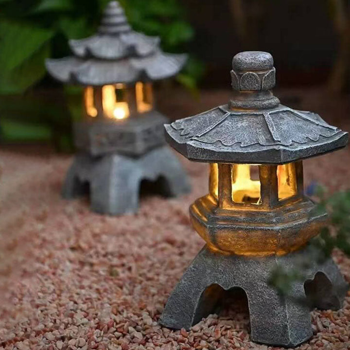 Retro Decorative Solar Tower Resin LED Outdoor Landscape Lighting | Kalsten