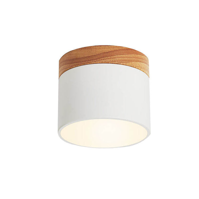 Flush Mount Ceiling Light Iron Solid Wood PVC 3.94 in Modern Hallway Living Room Bedroom 7W 700lm LED Adjustable Color Temperature White Black Pink Blue Green Gray Gold | Kalsten