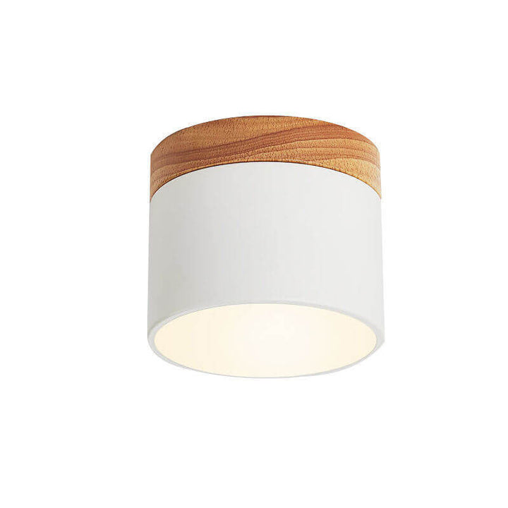 Flush Mount Ceiling Light Iron Solid Wood PVC 3.94 in Modern Hallway Living Room Bedroom 7W 700lm LED Adjustable Color Temperature White Black Pink Blue Green Gray Gold | Kalsten