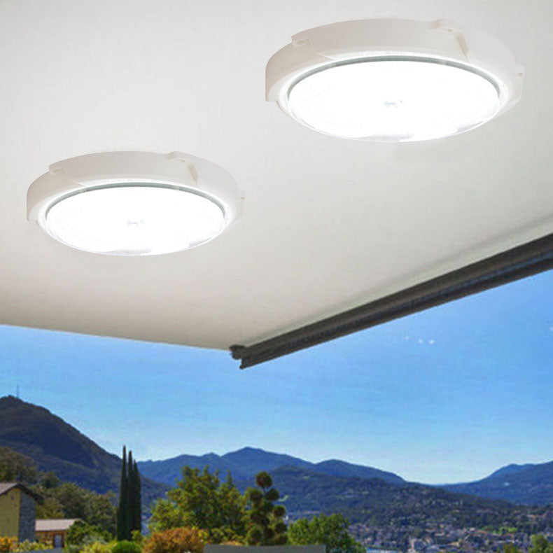 Modern Round Solar LED Remote Control Outdoor Indoor Flush Mount Lighting | Kalsten