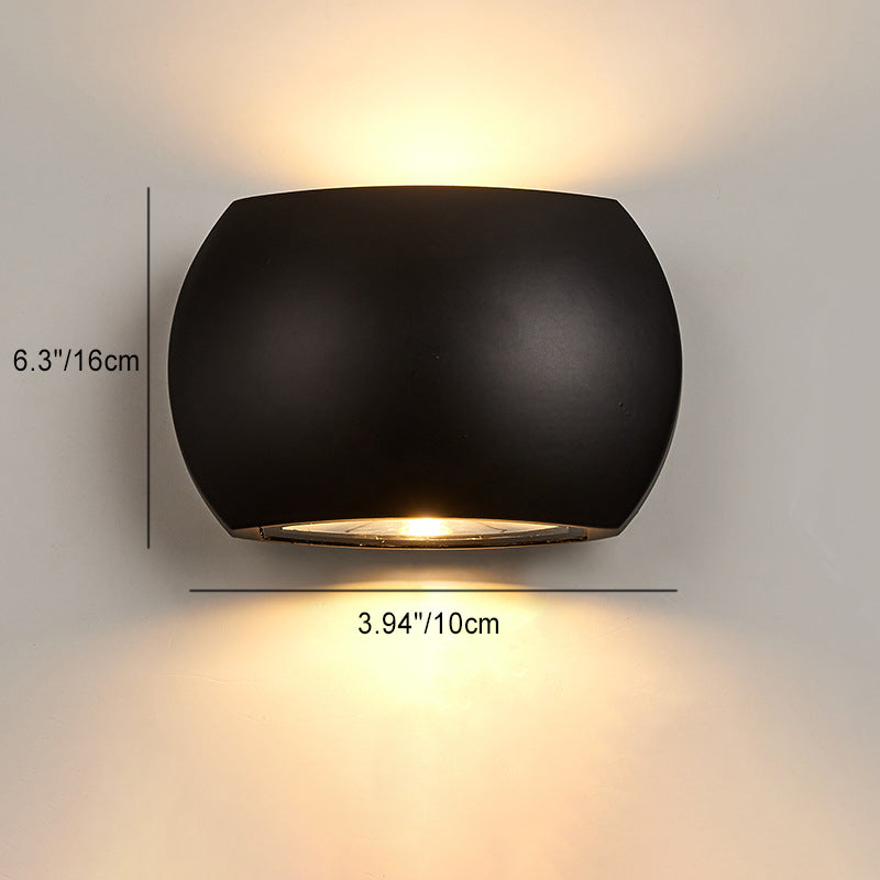 Contemporary Industrial Semicircle Aluminum LED Outdoor Wall Sconce Lamp For Garden | Kalsten