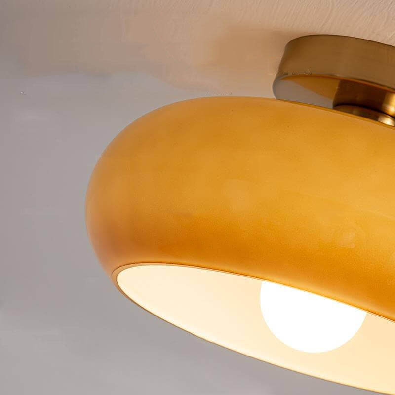 Pendant Light Glass Electroplated Copper 10.6 in Flush Mount Hallway Living Room Bedroom Modern Ceiling Lighting | Kalsten
