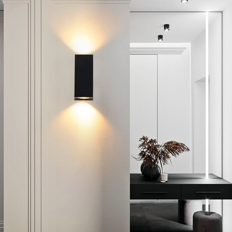 Modern Simple Outdoor Waterproof Aluminum Glass Cylinder 2-Light Wall Sconce Lamp | Kalsten