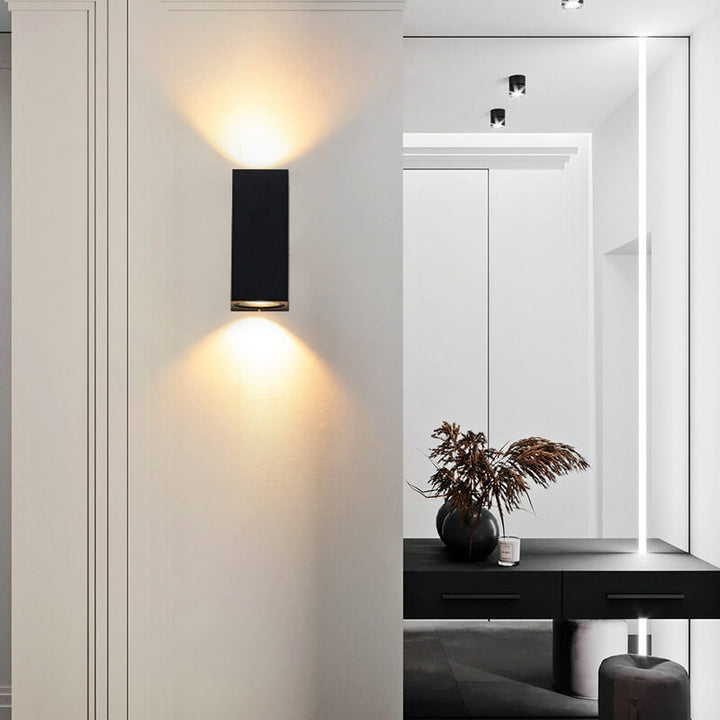 Modern Simple Outdoor Waterproof Aluminum Glass Cylinder 2-Light Wall Sconce Lamp | Kalsten