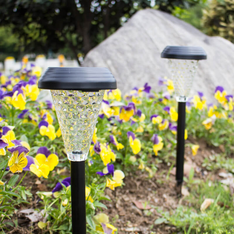 Modern Solar Glass Cone LED Outdoor Garden Ground Insert Landscape Light | Kalsten