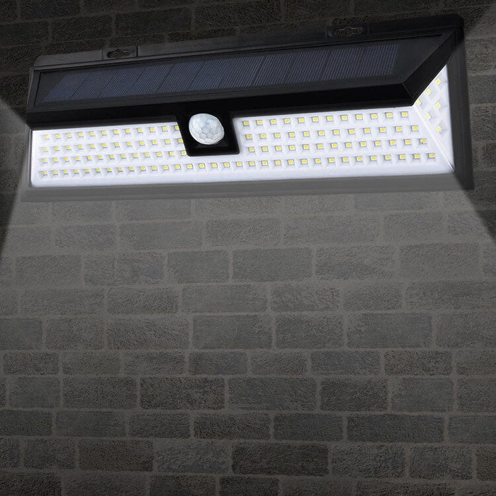 Modern Black Rectangular Human Sensor Solar Waterproof Outdoor Garden LED Wall Light | Kalsten