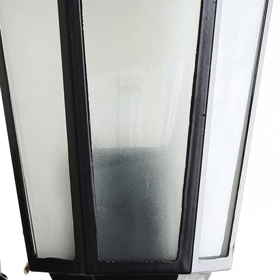Contemporary Industrial Hexagonal Aluminum Frame Frosted Glass 1-Light Outdoor Wall Sconce Lamp For Garden | Kalsten