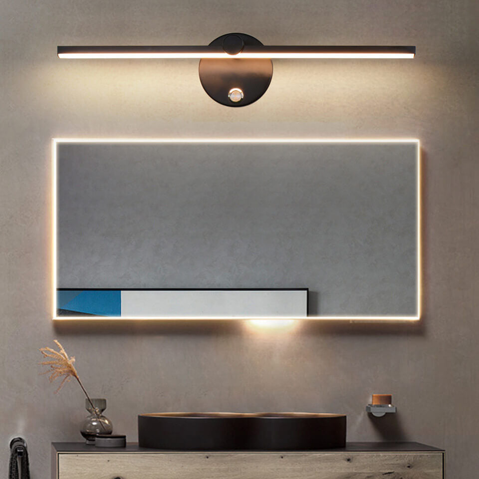 Nordic Minimalist Aluminium Long Bar Switch LED Mirror Wall Light Lamp | Kalsten