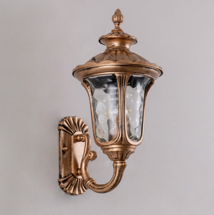 Traditional European Waterproof Castle Shaped Aluminum Glass 1-Light Outdoor Wall Sconce Lamp For Garden | Kalsten