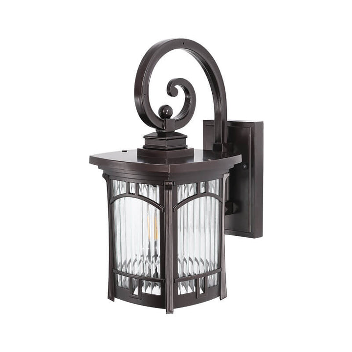 Modern Square Aluminum Glass Carved 1-Light Outdoor Waterproof Wall Sconce Lamp | Kalsten