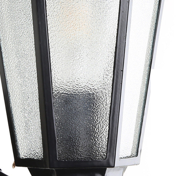 Contemporary Industrial Hexagonal Aluminum Frame Frosted Glass 1-Light Outdoor Wall Sconce Lamp For Garden | Kalsten