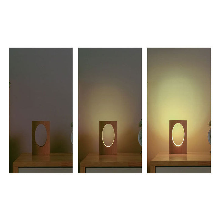 Japanese solid wood rectangular column LED night lamp USB table lamp | Kalsten