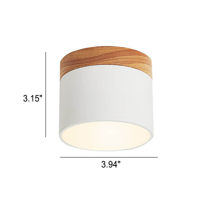 Flush Mount Ceiling Light Iron Solid Wood PVC 3.94 in Modern Hallway Living Room Bedroom 7W 700lm LED Adjustable Color Temperature White Black Pink Blue Green Gray Gold | Kalsten