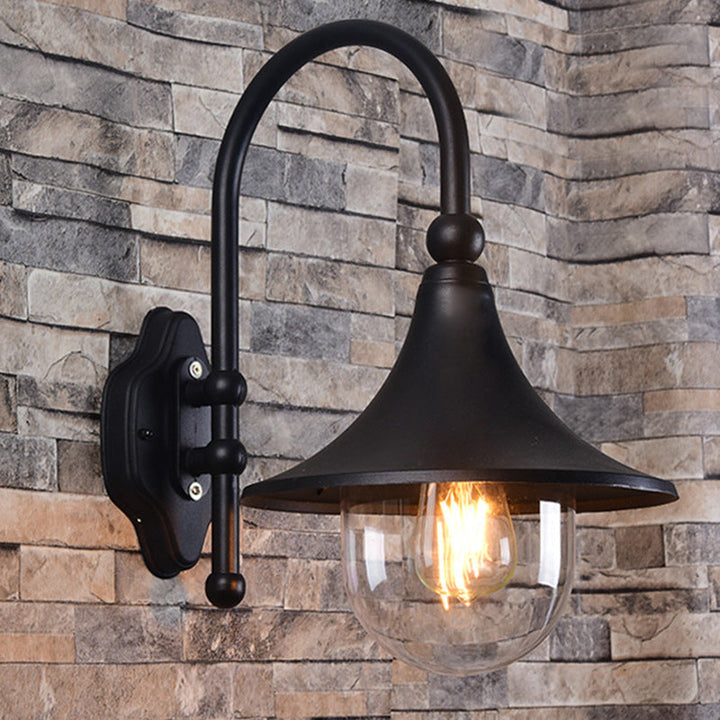 Retro Minimalist Trumpet Waterproof 1-Light Wall Sconce Lamp | Kalsten