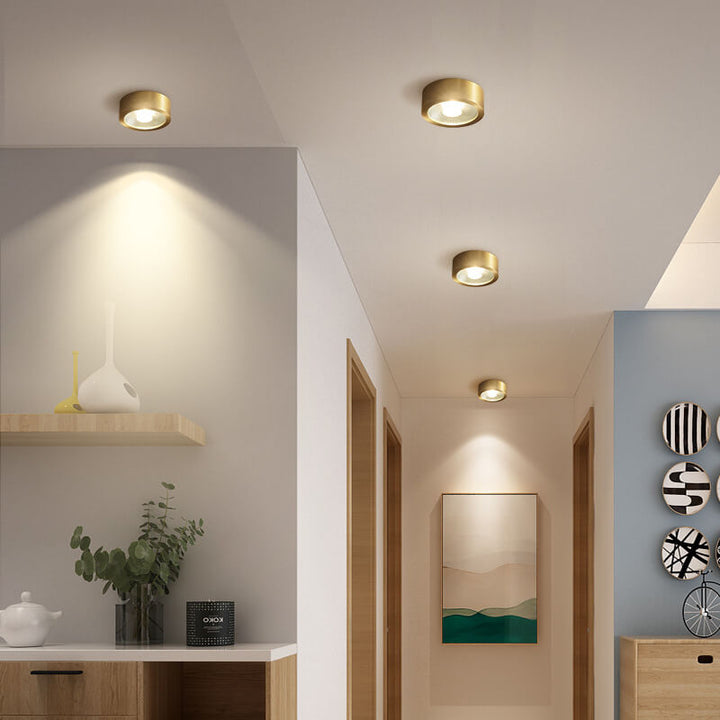 Flush Mount Ceiling Light Copper 4.72 in Built-In LED Modern Hallway Living Room Bedroom Lighting | Kalsten