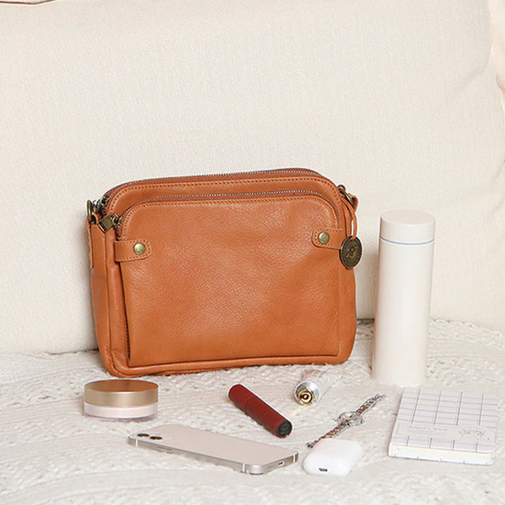 Women's shoulder bag made of three-layer leather | Kalsten