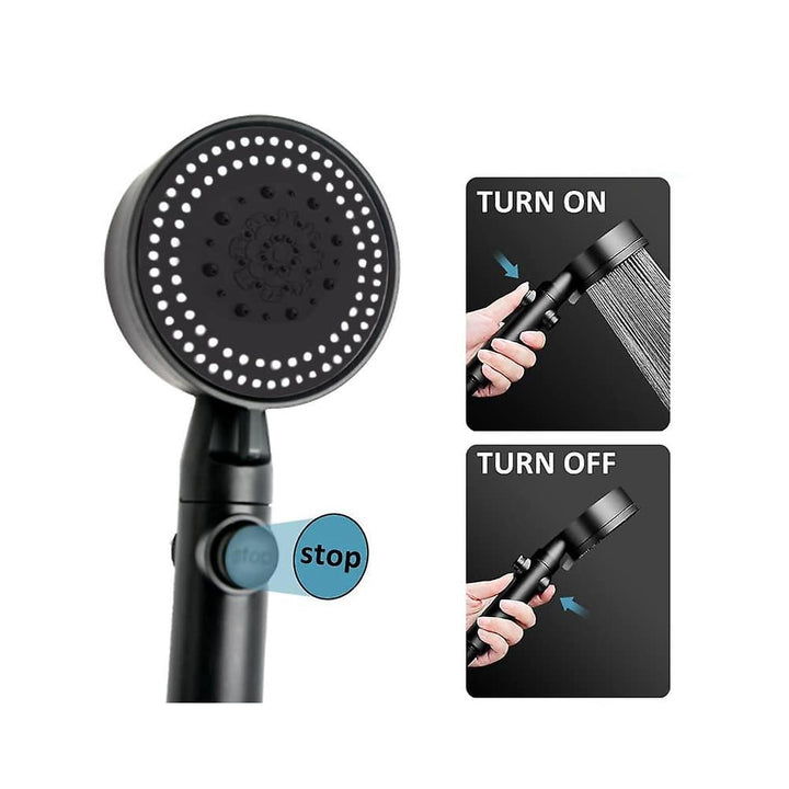 Shower head with 5 functions - black | Kalsten