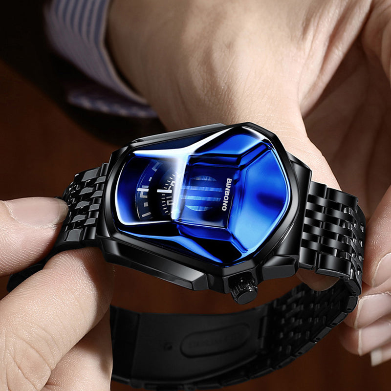 Men's quartz watch in diamond style