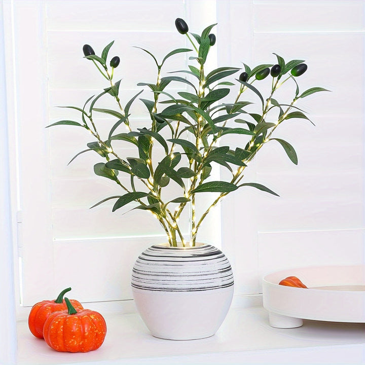 LumiTak – Elegant Olive Branch LED Table Lamp Kalsten