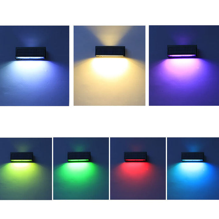 Outdoor Solar Waterproof Rectangular Slant LED Patio Wall Sconce Lamp | Kalsten