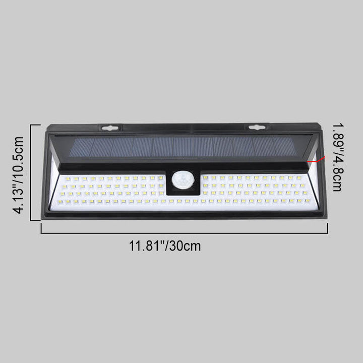 Modern Black Rectangular Human Sensor Solar Waterproof Outdoor Garden LED Wall Light | Kalsten