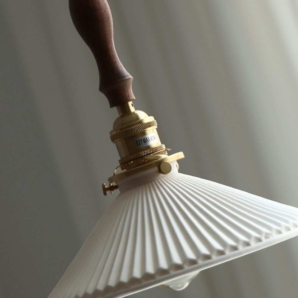 Modern Ceramics Retro Pleated Pendant Light For Living Room | Kalsten