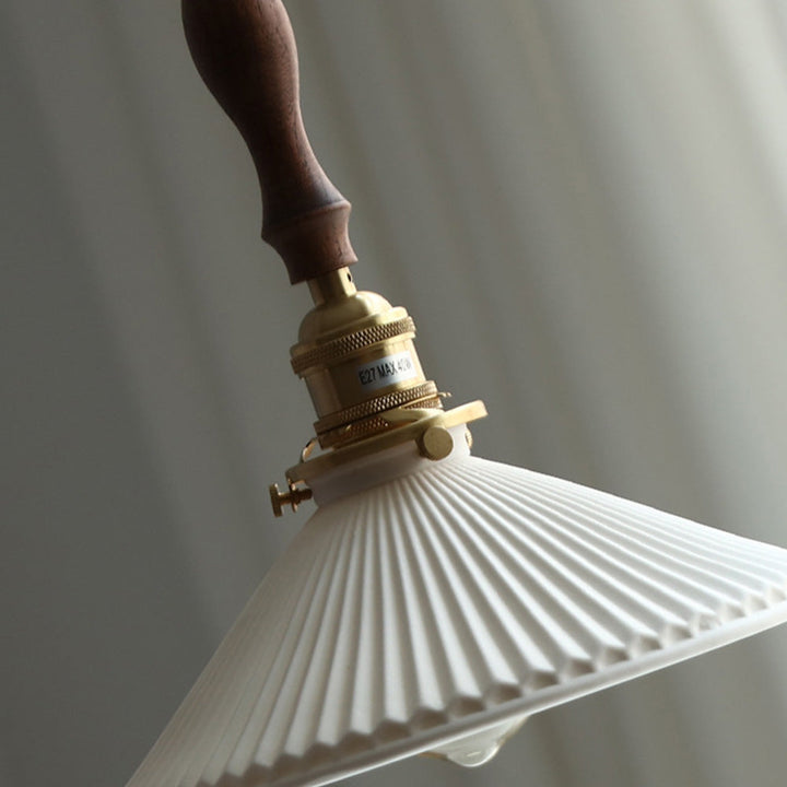 Modern Ceramics Retro Pleated Pendant Light For Living Room | Kalsten