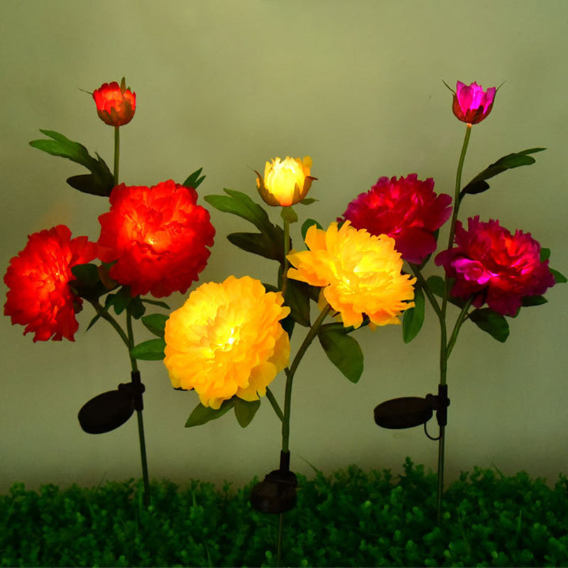 Contemporary Creative Solar Peony Flower LED Waterproof Lawn Landscape Insert Light For Outdoor Patio | Kalsten
