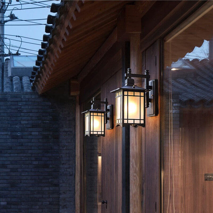 Modern Waterproof Solar Aluminum Chinese Pavilion Shape 1-Light Wall Sconce Lamp | Kalsten