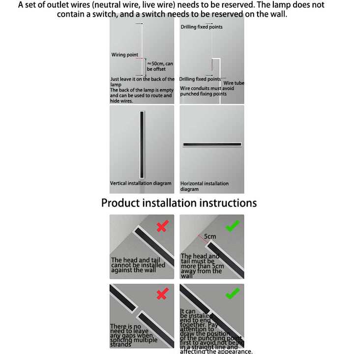 Modern Minimalist Long Rectangular Aluminum Acrylic LED Wall Sconce Lamp For Garden | Kalsten