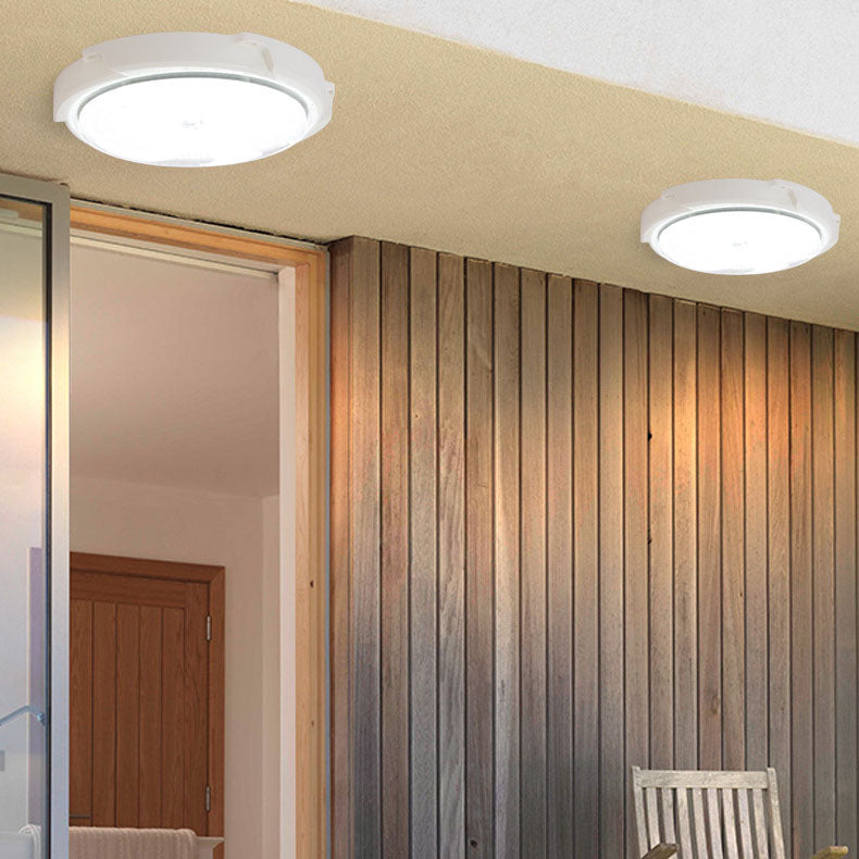 Modern Round Solar LED Remote Control Outdoor Indoor Flush Mount Lighting | Kalsten