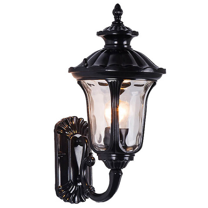 European Retro Waterproof Stone Pattern Glass Lampshade 1-Light Outdoor Wall Sconce Lamp | Kalsten