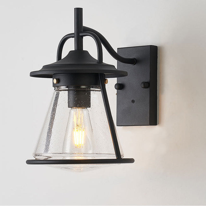 Waterproof Glass Cone Shade 1-Light Outdoor Wall Sconce Lamp | Kalsten