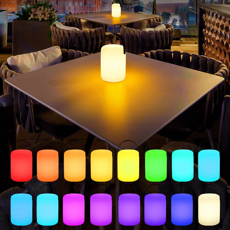 Modern Simplicity Plastic Round Square Hand LED Table Lamp For Outdoor Patio | Kalsten