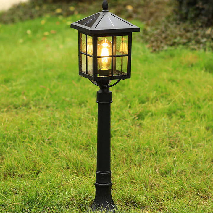 Industrial Solar Waterproof Die-Cast Aluminum Glass 1-Light Outdoor Lawn Landscape Light | Kalsten
